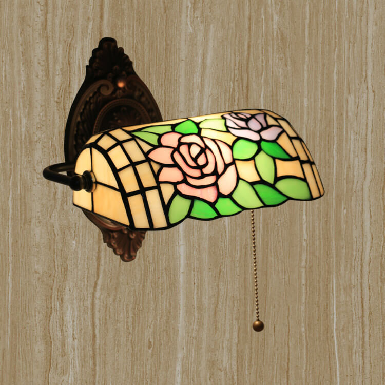 Tiffany Stained Glass 1-Light Zipper Wall Sconce Lamp
