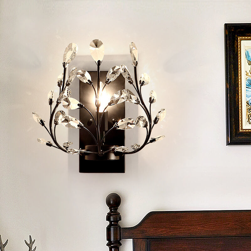 Light Candle Crystal Lamp Holder 1-Light Wall Sconce Lamp