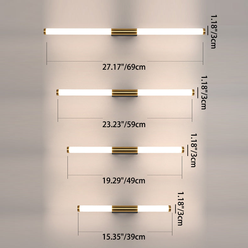 Long Cylinder Rectangle Base Iron PC LED Wall Sconce Lamp