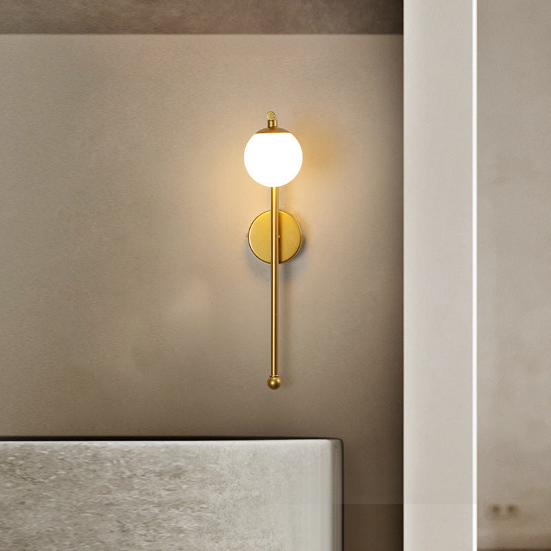 Acrylic Shade Iron Aluminum 1-Light Wall Sconce Lamp
