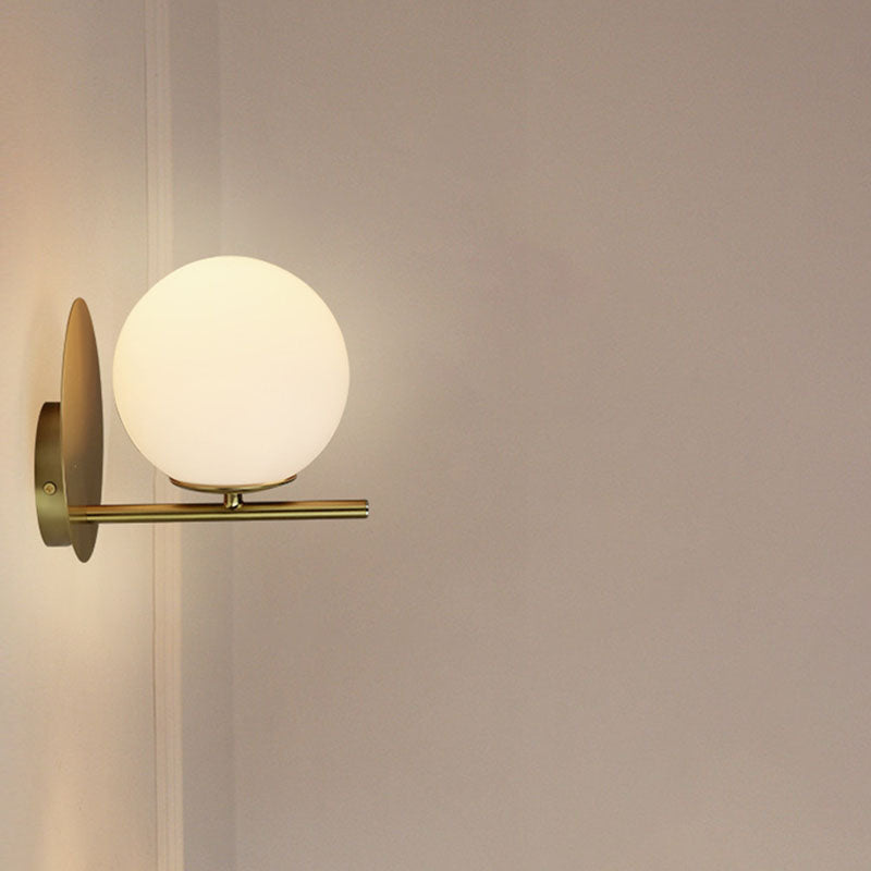 Scandinavian Round Ball Iron Glass 1-Light Wall Sconce Lamp