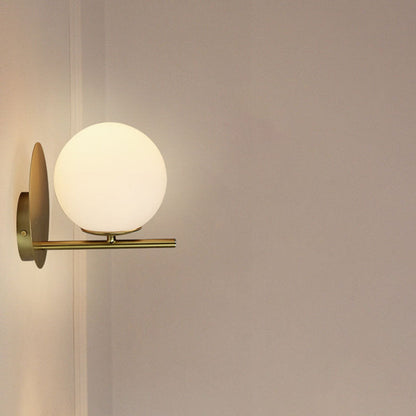 Scandinavian Round Ball Iron Glass 1-Light Wall Sconce Lamp