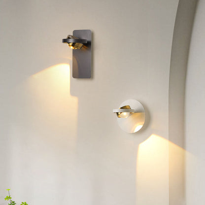 Round Iron Aluminum Rotatable LED Wall Sconce Lamp
