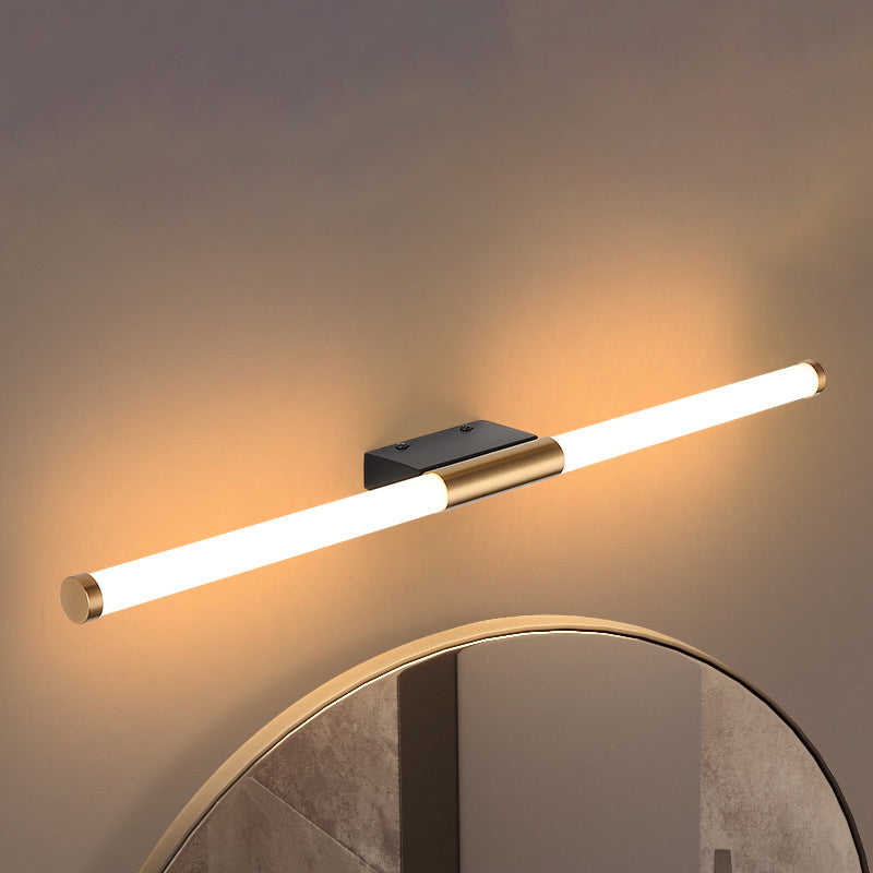 Long Cylinder Rectangle Base Iron PC LED Wall Sconce Lamp