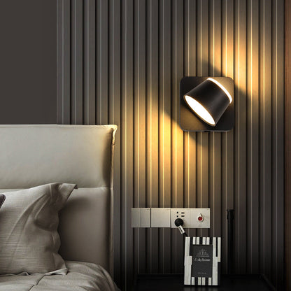 Round Square Base Iron Aluminum PS LED Wall Sconce Lamp