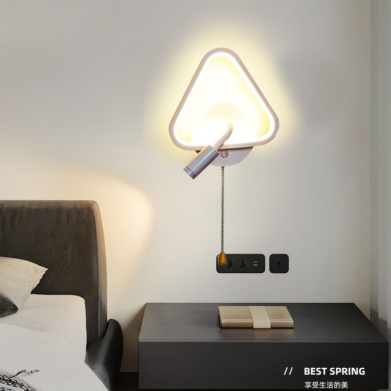 Triangle Iron PC LED Wall Sconce Lamp With Spotlight