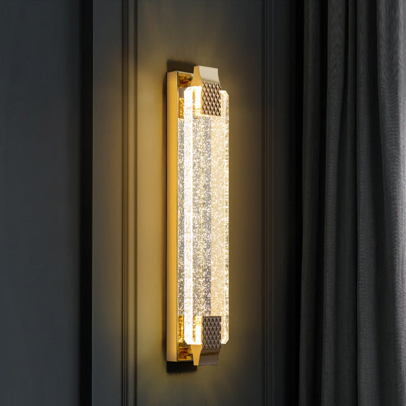 Dazzling Crystal Shade Stainless Steel LED Wall Sconce Lamp