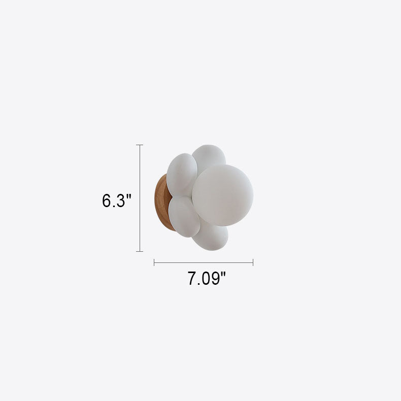 Flowers Shape Glass Ceramic 1-Light Kids Wall Sconce Lamp