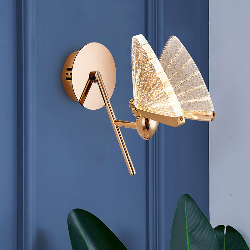 Deco Alloy Butterfly Shape Acrylic LED Wall Sconce Lamp