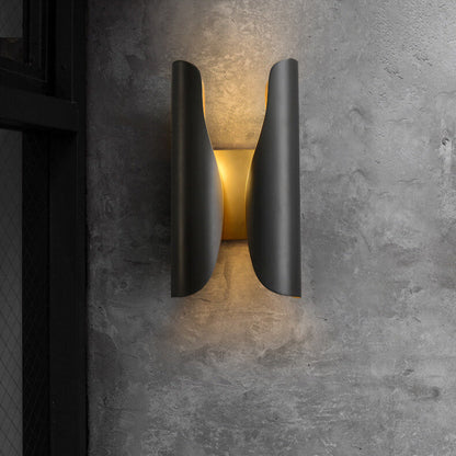 Light Luxury Rolled Edge Brass 2-Light Wall Sconce Lamp
