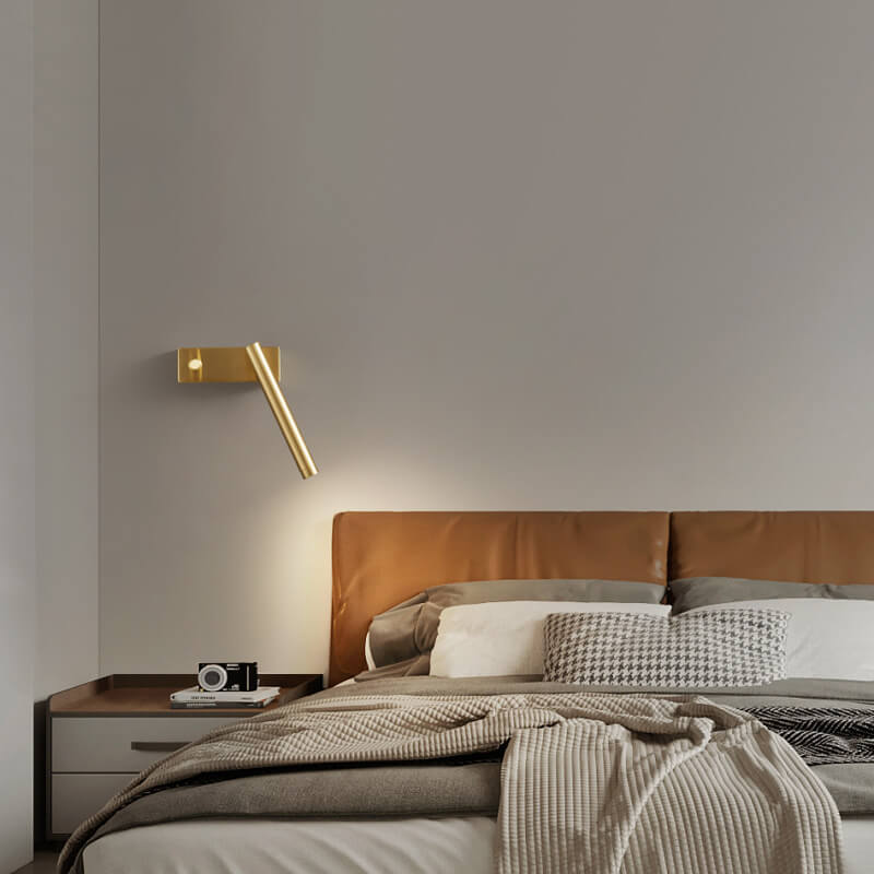 Light Full Copper Rotatable Cylinder LED Wall Sconce Lamp