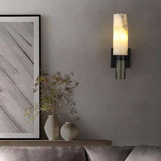 Chinese Marble Copper Iron 1-Light Wall Sconce Lamp