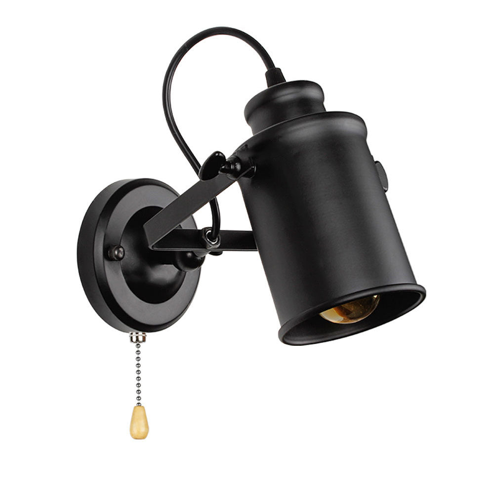 Cylindrical Iron 1-Light Spotlight Wall Sconce Lamp