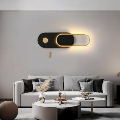Modern Minimalist Oval Iron Acrylic LED Wall Sconce Lamp