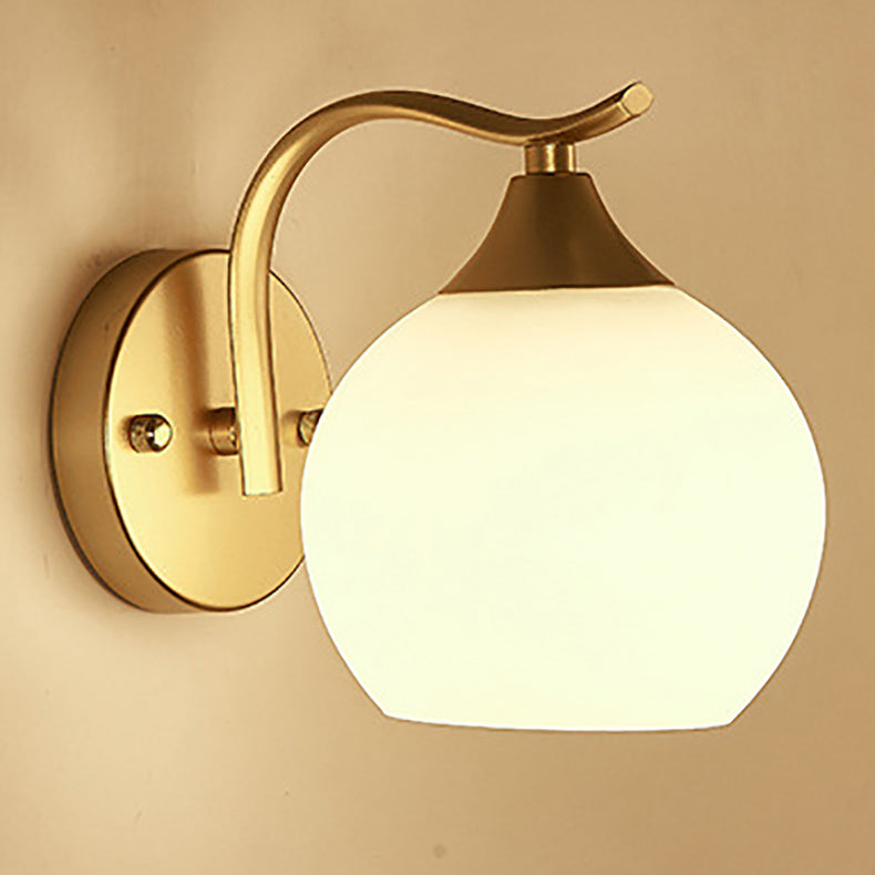 Simplicity Iron Glass Ball 1/2 Light Wall Sconce Lamp