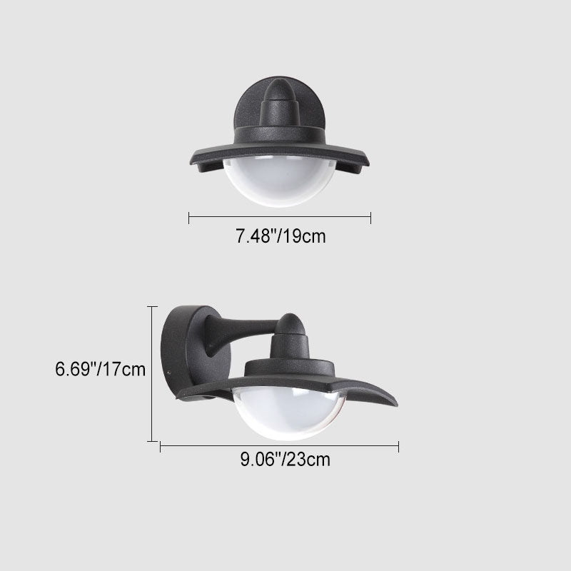 Aluminum Round Glass Shade LED Waterproof Wall Sconce Lamp