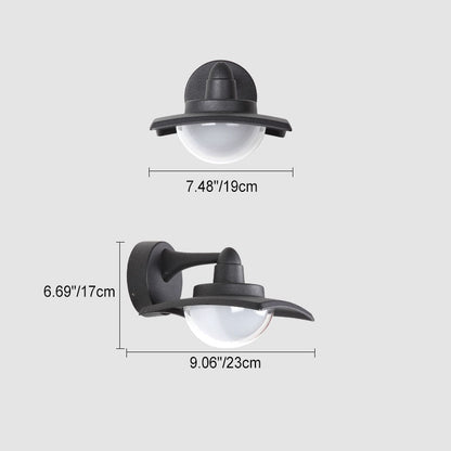 Aluminum Round Glass Shade LED Waterproof Wall Sconce Lamp