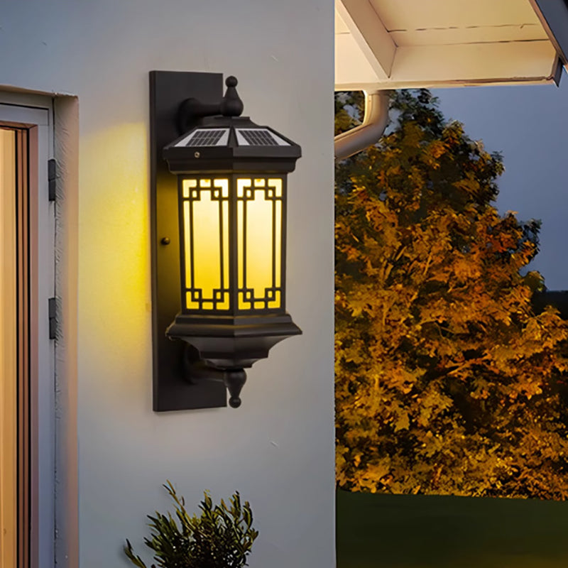 Chinese Aluminum Glass 1-Light Waterproof Wall Sconce Lamp
