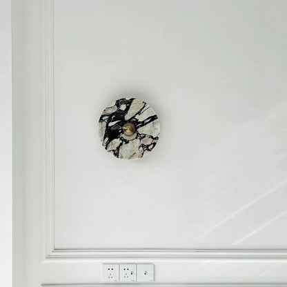 Scandinavian Round Metal Marble LED Wall Sconce Lamp