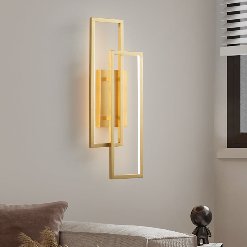 Mid-century Rectangular Geometric LED Wall Sconce Lamp