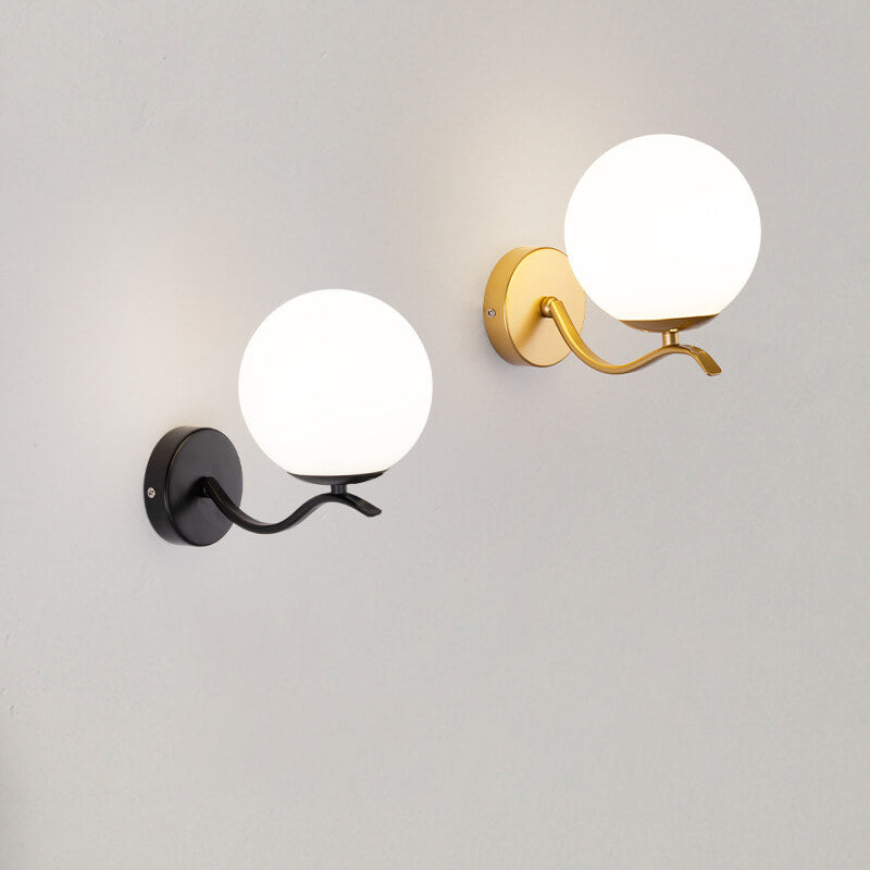 Iron Spherical Glass Lampshade 1-Light Wall Sconce Lamp