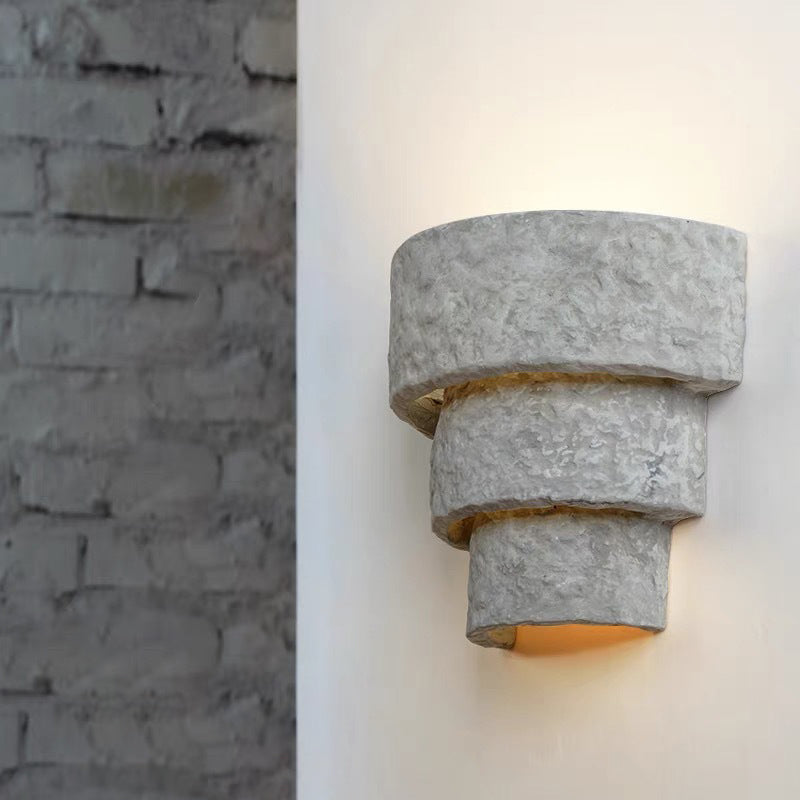 Simplicity Cement Round Shade 1-Light Wall Sconce Lamp