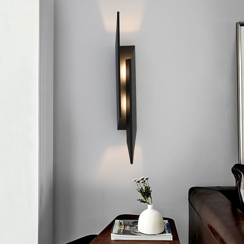 Rectangular Triangle Iron 2-Light Wall Sconce Lamp