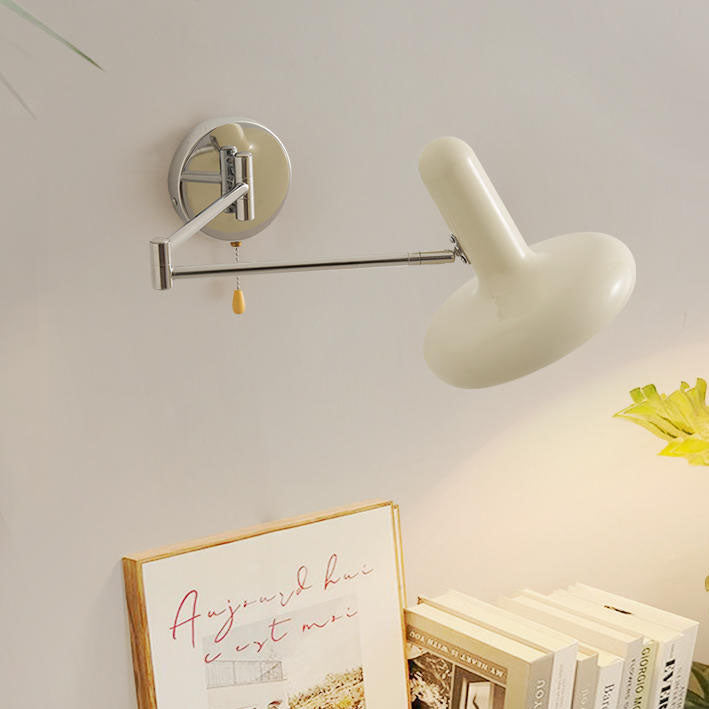 Retractable Swing Arm Iron 1-Light Wall Sconce Lamp