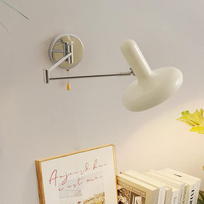 Retractable Swing Arm Iron 1-Light Wall Sconce Lamp