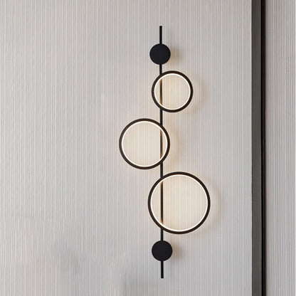 Multiple Circle Iron Silicone LED Wall Sconce Lamp