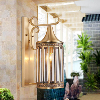 European Light Copper Glass 1/3-Light Wall Sconce Lamp