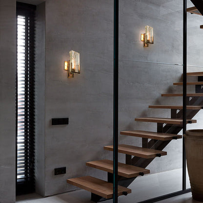 Minimalist Linear Crystal Iron 1-Light Wall Sconce Lamp
