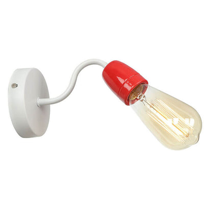Ceramic Iron Head Exposed Bulb 1-Light Wall Sconce Lamp