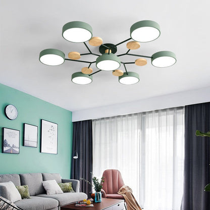Scandinavian Round Molecule Branch Semi-Flush Light