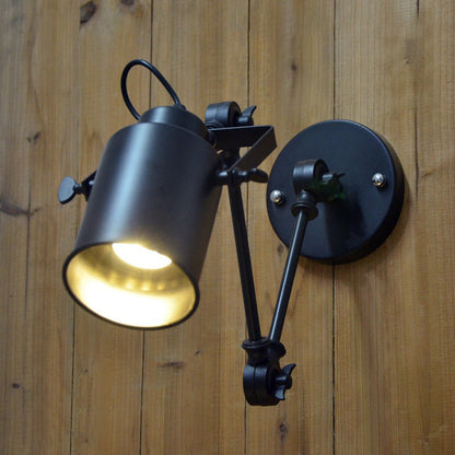 Cylinder Swing Arm Iron Aluminium 1-Light Wall Sconce Lamp