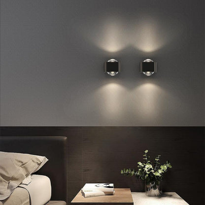Copper Cuboid Up And Down Luminous LED Wall Sconce Lamp