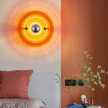 Multi-Layer Saucer Iron Acrylic 1-Light Wall Sconce Lamp