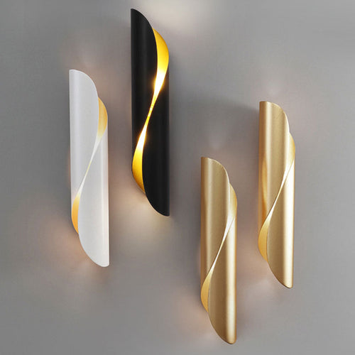 Nordic Strip Spiral Iron 2-Light Wall Sconce Lamp