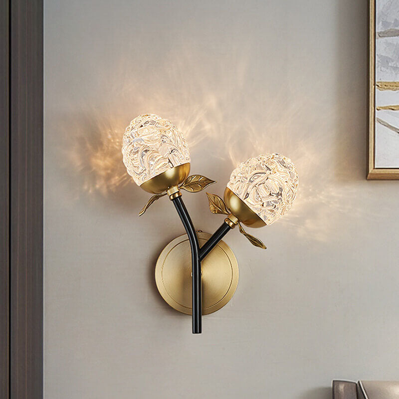 Luxury Crystal Apple Branch 1/2 Light Wall Sconce Lamp