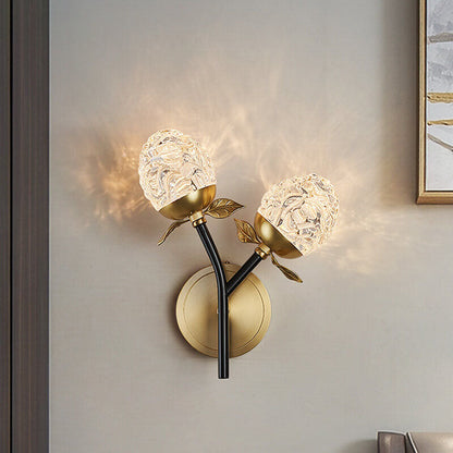 Luxury Crystal Apple Branch 1/2 Light Wall Sconce Lamp
