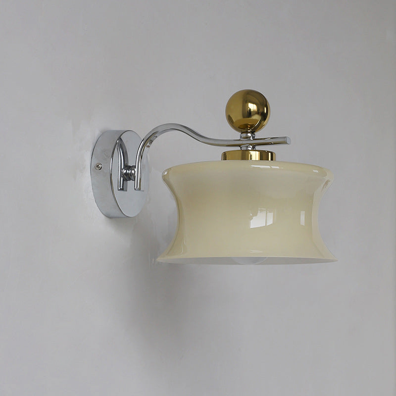 Scandinavian Iron Drum Wave Arm 1-Light Wall Sconce Lamp