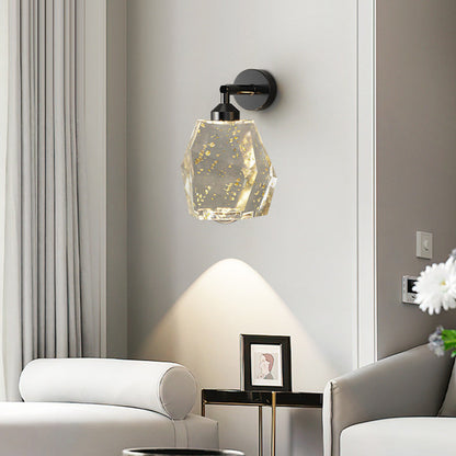 Full Gold Leaf Ink Painting Shade LED Wall Sconce Lamp