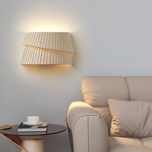 French Half Circle Woven Fabric 1-Light Wall Sconce Lamp