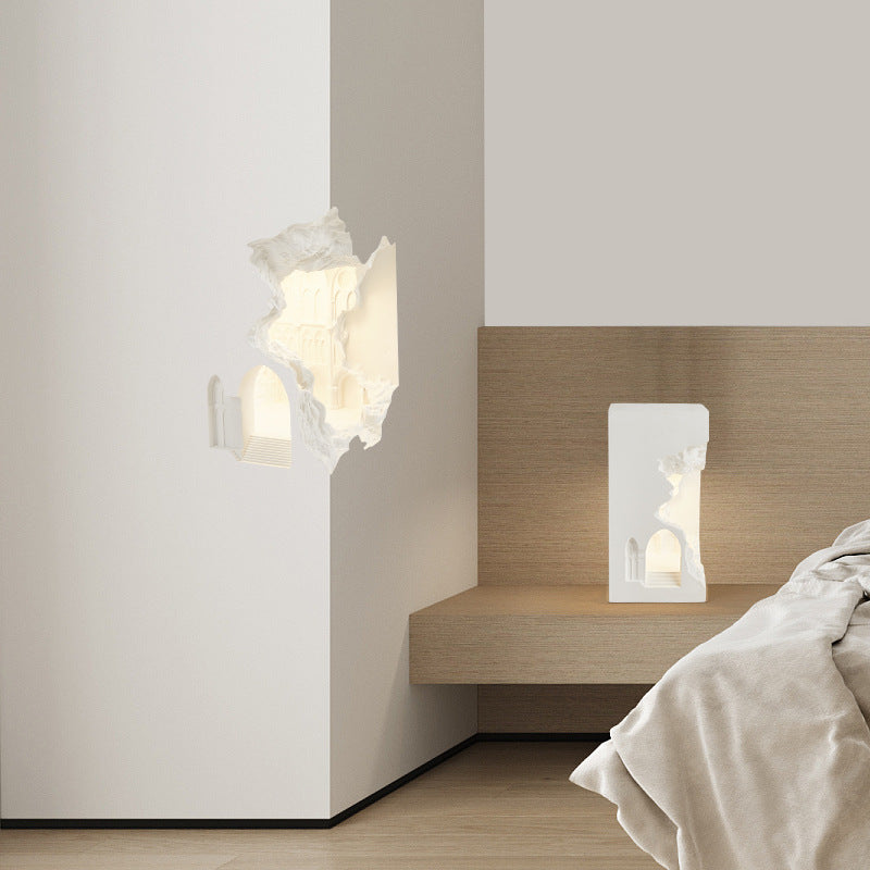 Rectangular Plaster Recessed 1-Light Wall Sconce Lamp