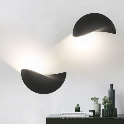 Minimalist Half Moon Circle Aluminum LED Wall Sconce Lamp