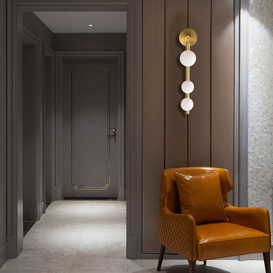 Mid-century Glass Globe Ball Shade 3-Light Wall Sconce Lamp