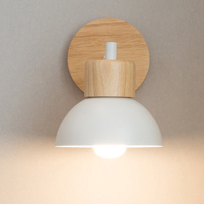Round Circle Bird Wood Iron Resin 1-Light Wall Sconce Lamp