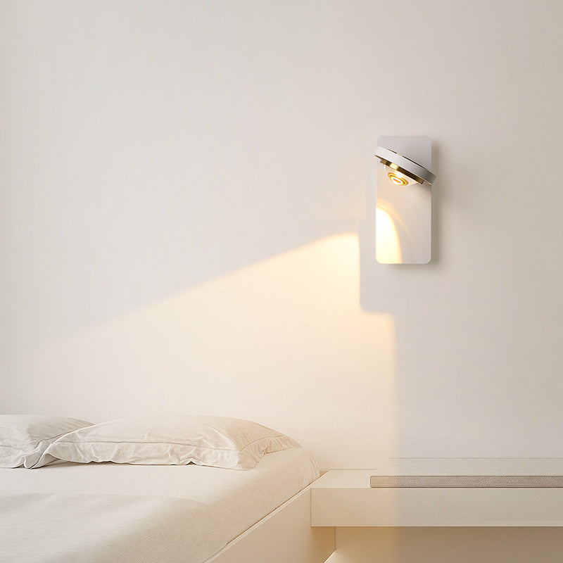 Round Iron Aluminum Rotatable LED Wall Sconce Lamp