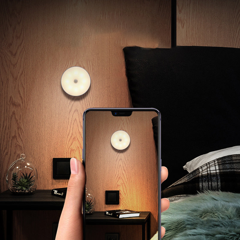 Minimalist Round ABS Rechargeable Sensor Wall Sconce Lamp