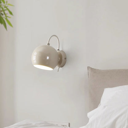 Cream Spherical Iron Aluminum 1-Light Wall Sconce Lamp